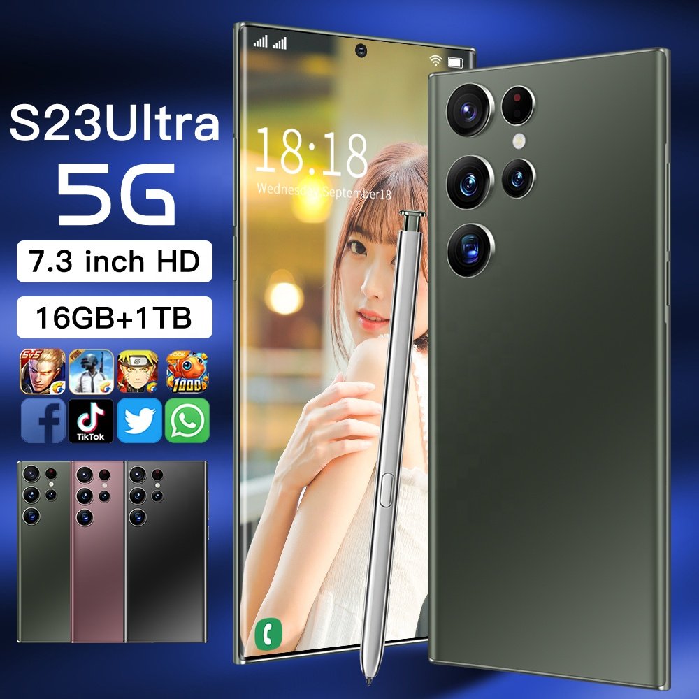 S23 Ultra 6.8 inch Screen Unlocked Mobile Phones Dual SIM 12+512GB Smart Phone Android 13 SmartPhones multiple Languages Version